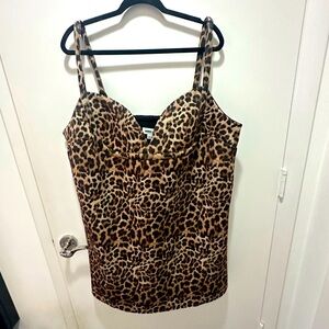 Leopard Fitted Bodycon Dress Anthropologie New with Tags size 2X